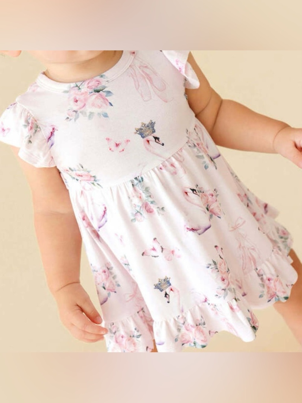 Posh Peanut Ruffled Twirl Bodysuit Dress - Pirouette